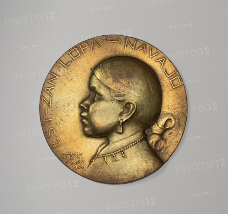 Est-Zan-Lopa - Navajo Ganado Arizona, 1904. Portrait medallion of Navajo girl from Arizona, taken from life.