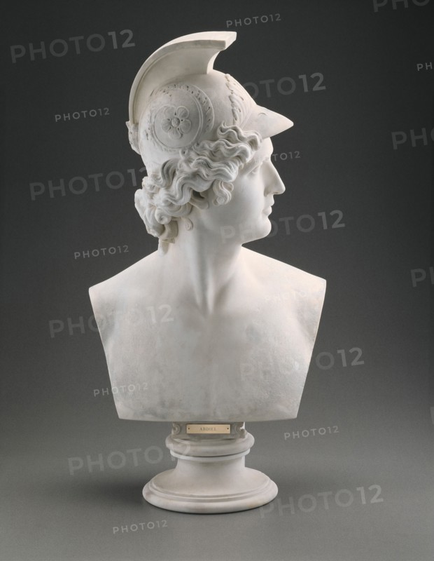 Abdiel, 1838/43. Marble bust of Abdiel, an angel from John Milton's epic poem "Paradise Lost".