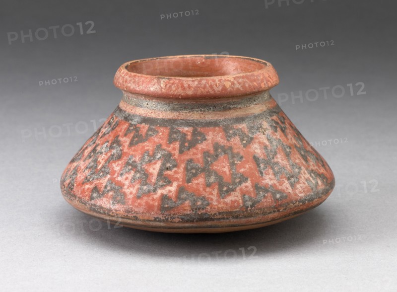 Miniature Jar with Textile Pattern or Abstract Fish Motifs, A.D. 1450/1532.