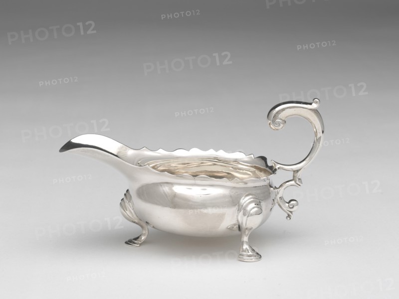 Sauce Boat, c. 1745. With scalloped rim.