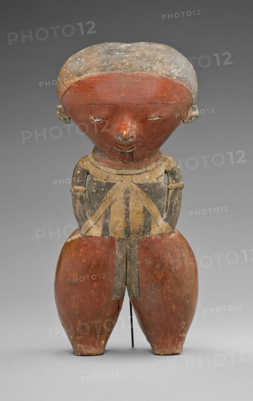 Polychrome Standing Figure with Exaggerated Head and Hips, A.D. 1/300.