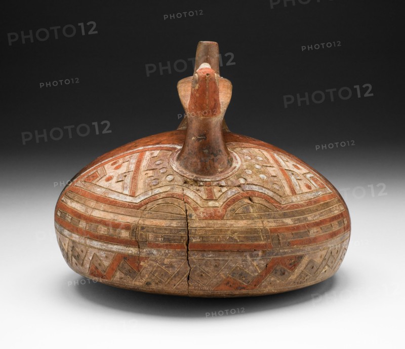 Vessel with Abstract Feline Mask and Bird-Head Spout, 650/150 B.C.