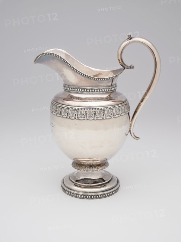 Pitcher, 1827/48. Acanthus leaf decoration. Retailed by Baldwin Gardiner.
