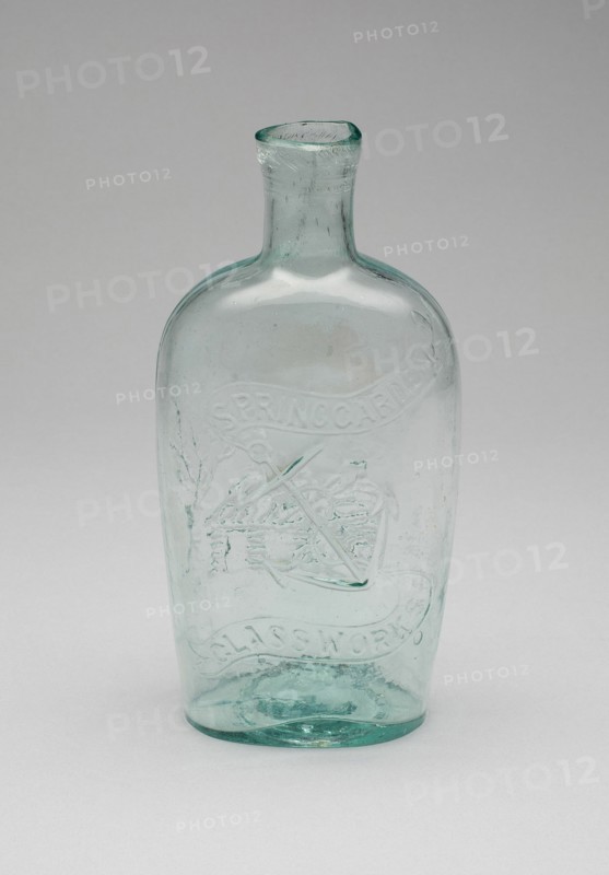 Flask, 1850/59. Maker's name with image of anchor.