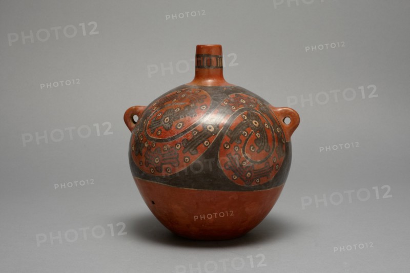 Globular Jar with Repeated Abstract Motifs in Sprial Design, A.D. 600/1000.
