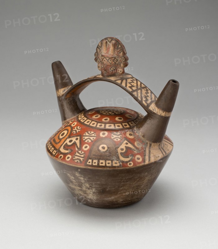 Vessel with Abstract Motifs and a Modeled Head, A.D. 700/900.