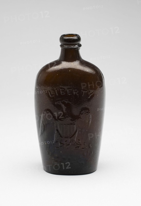 Flask, c. 1845/65. The word 'Liberty' with American eagle.
