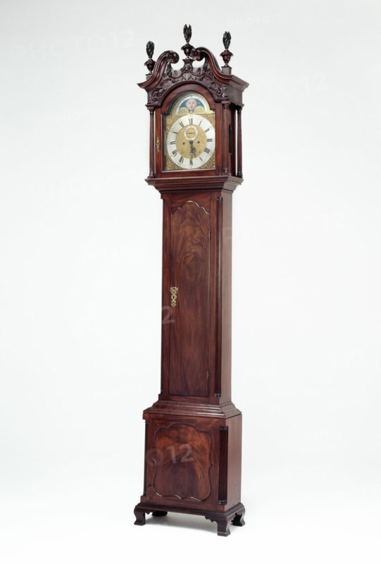 Tall Case Clock, 1765/75. Grandfather clock in carved wood. Works by John Wood Jr.