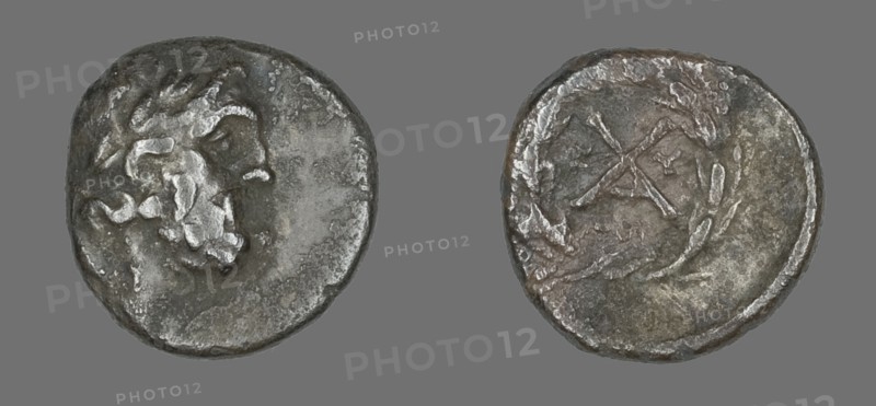 Hemidrachm (Coin) Depicting the God Zeus Amarios, 222-146 BCE.