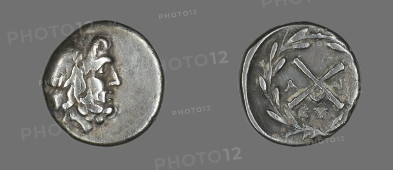 Hemidrachm (Coin) Depicting the God Zeus Amarios, 222-146 BCE.
