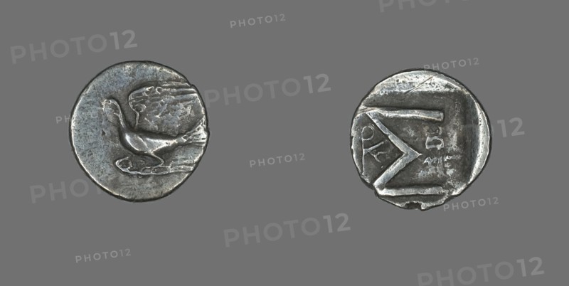 Hemidrachm (Coin) Depicting a Dove, 251-146 BCE.