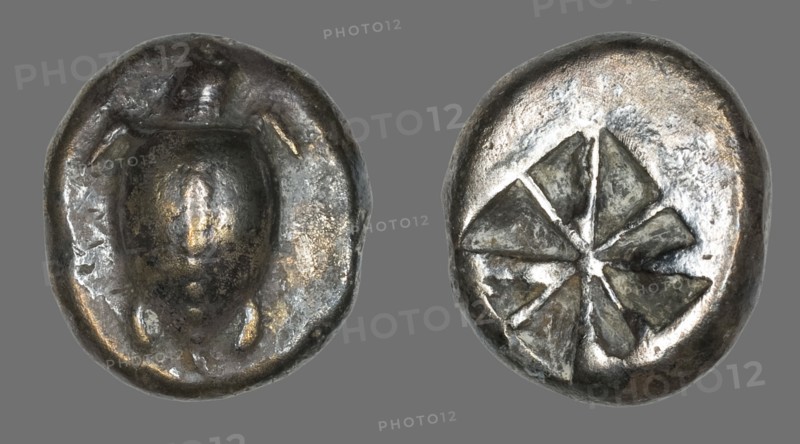 Stater (Coin) Depicting a Sea Turtle, 510-485 BCE.