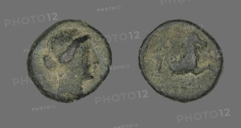 Coin Depicting the Amazon Cyme, about 250 BCE.
