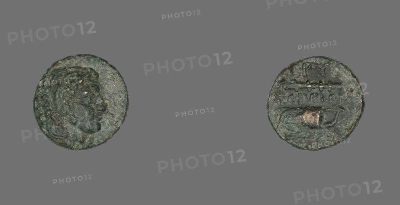 Coin Depicting the Hero Herakles, 387-300 BCE.