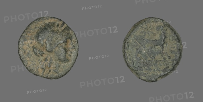 Coin Depicting the God Apollo, about 250-190 BCE or later.