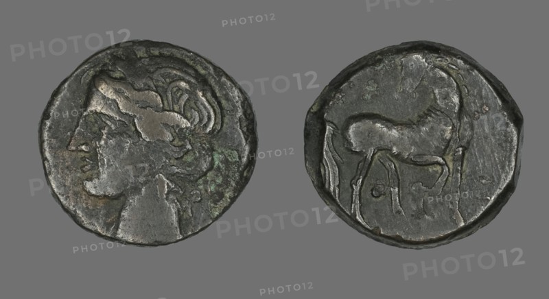 Coin Depicting the Goddess Persephone (?), about 241-146 BCE.