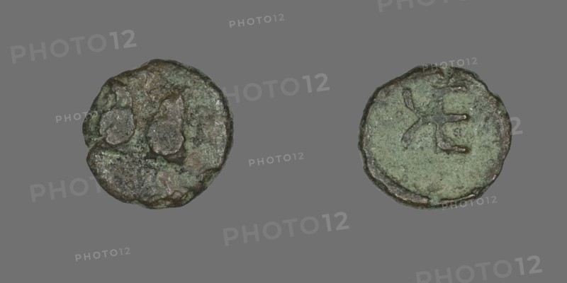 Coin Depicting Two Rams, about 400-310 BCE.