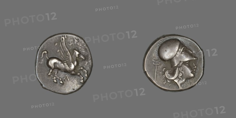Stater Coin Depicting Pegasus Flying, 400-330 BCE.
