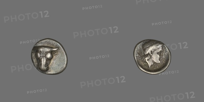 Hemidrachm (Coin) Depicting Bucranium, 355-346 BCE.