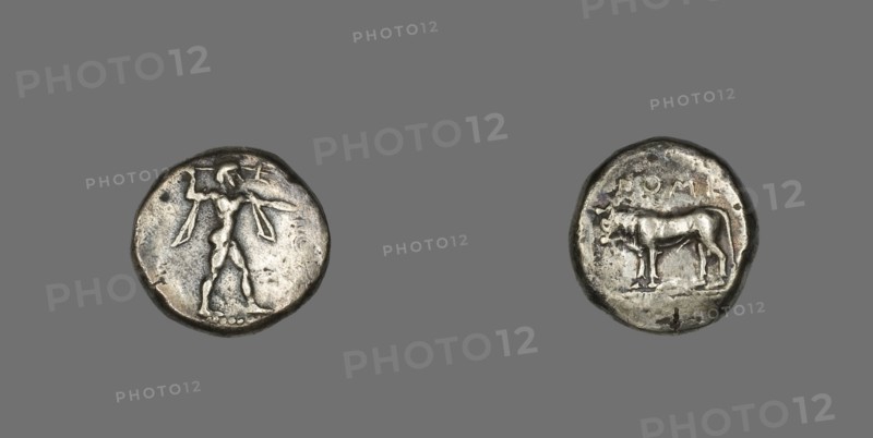 Stater (Coin) Depicting the God Poseidon, 480-400 BCE.