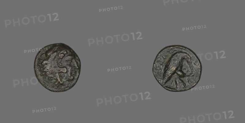 Coin Depicting the Hero Herakles, 381-369 BCE, issued by Amyntas III.