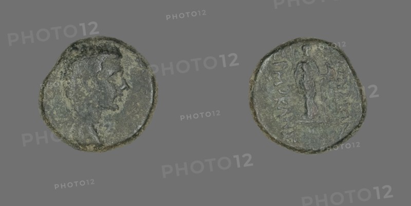 Coin Portraying Emperor Augustus, 27 BCE-14 CE.