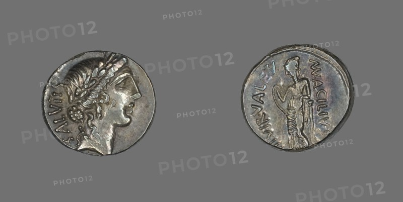 Denarius (Coin) Depicting the Goddess Salus, about 49 BCE.