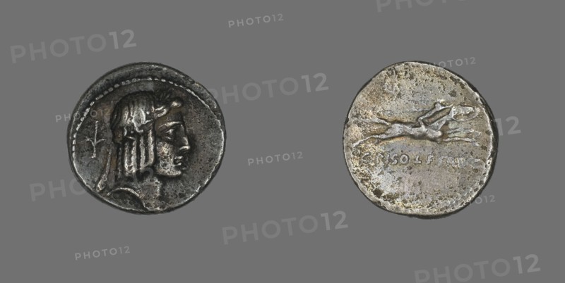 Denarius (Coin) Depicting the God Apollo, about 67 BCE.