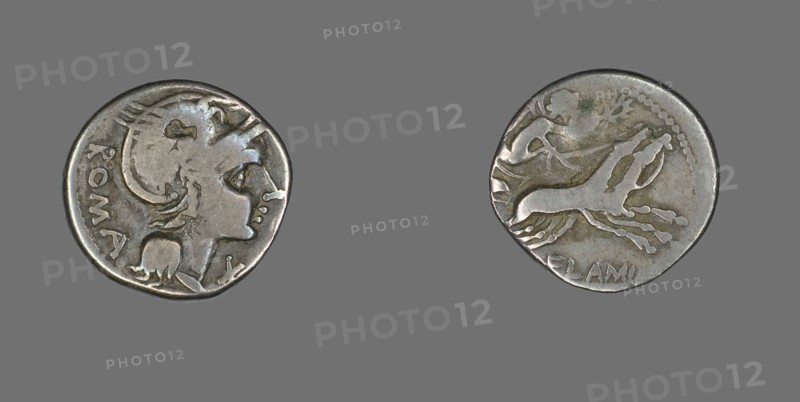 Denarius (Coin) Depicting the Goddess Roma, 109-108 BCE.
