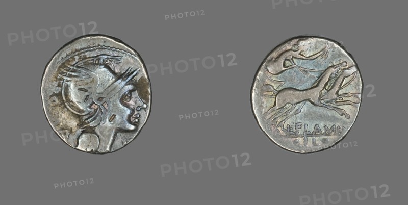 Denarius (Coin) Depicting the Goddess Roma, 109-108 BCE.