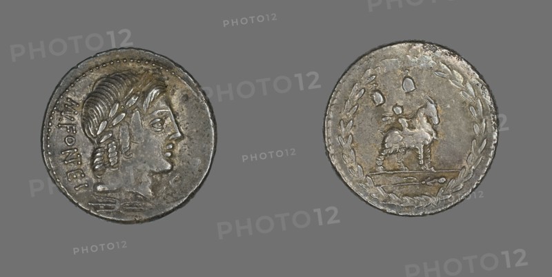 Denarius (Coin) Depicting the God Apollo, 85 BCE.