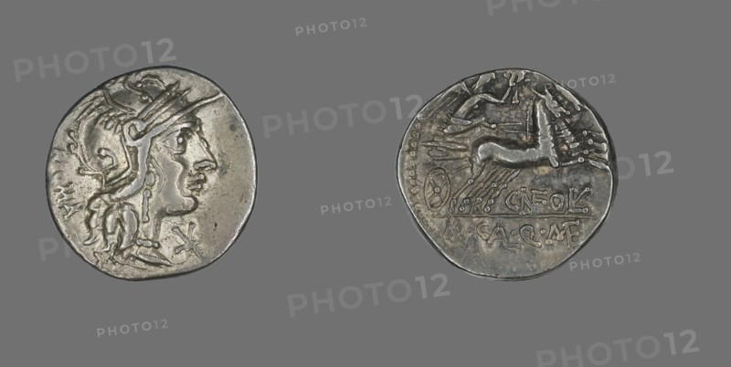 Denarius (Coin) Depicting the Goddess Roma (?), 117-116 BCE.