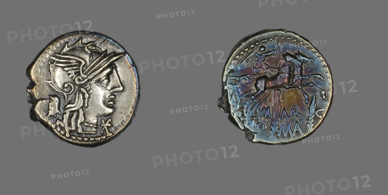 Denarius (Coin) Depicting the Goddess Roma, 134 BCE.