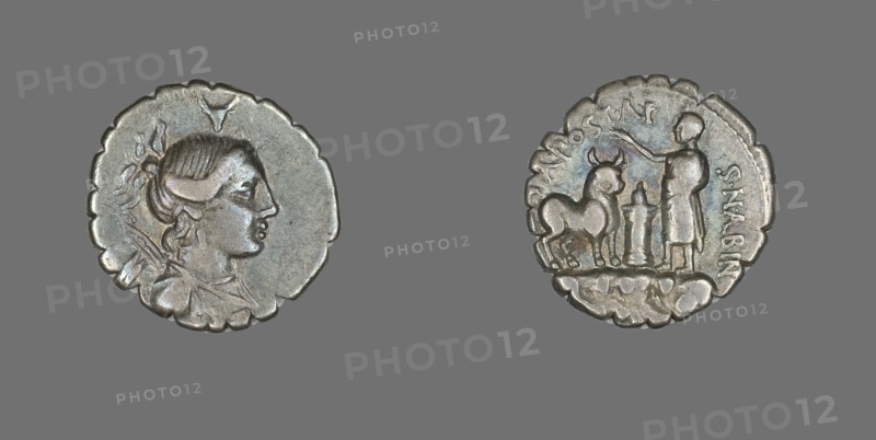 Denarius Serratus (Coin) Depicting the Goddess Diana, about 81 BCE.
