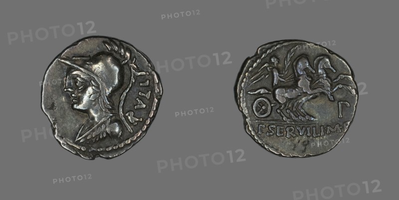 Denarius (Coin) Depicting the Goddess Minerva, 100 BCE.