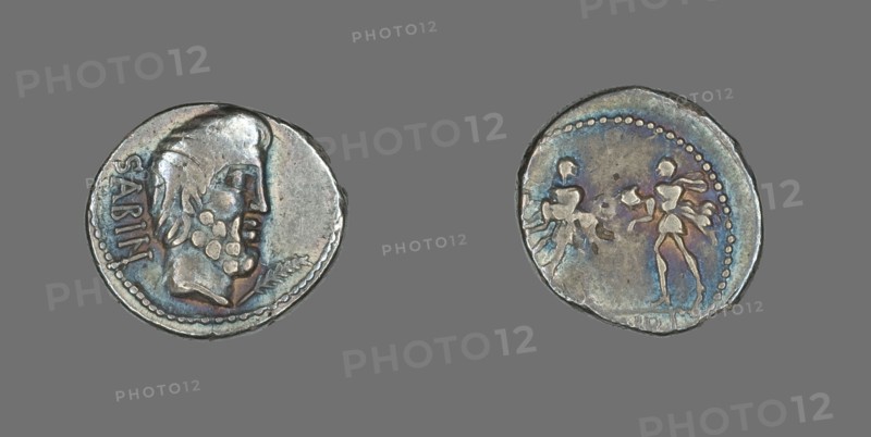 Denarius (Coin) Portraying King Tatius, about 89 BCE.