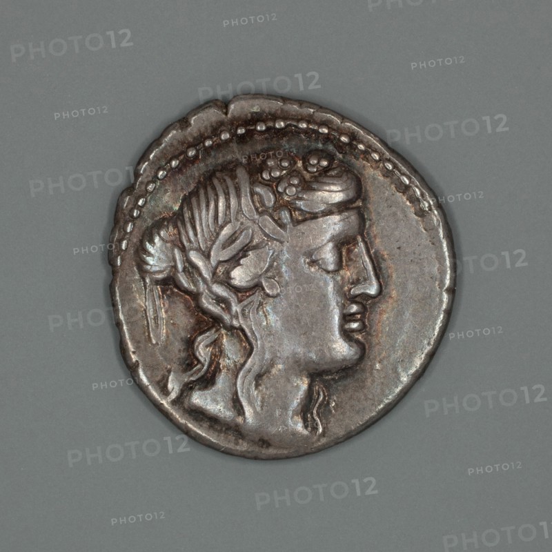 Denarius (Coin) Depicting the God Liber, about 78 BCE.