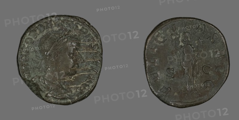 Sestertius (Coin) Portraying Emperor Gordianus, 238-244.