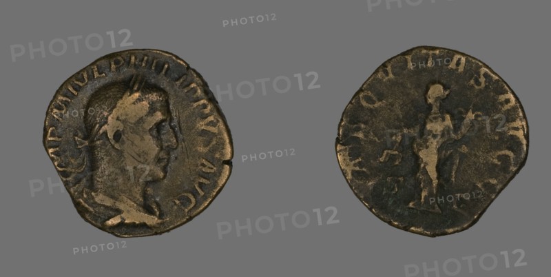 Sestertius (Coin) Portraying Philip the Arab, 244-249.