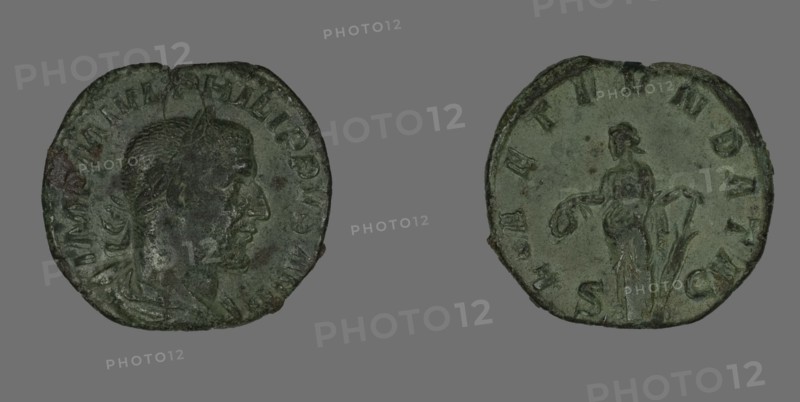 Sestertius (Coin) Portraying Philip the Arab, 244-249.