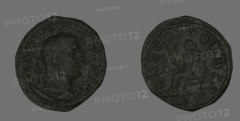 Sestertius (Coin) Portraying Philip the Arab, 244-249.