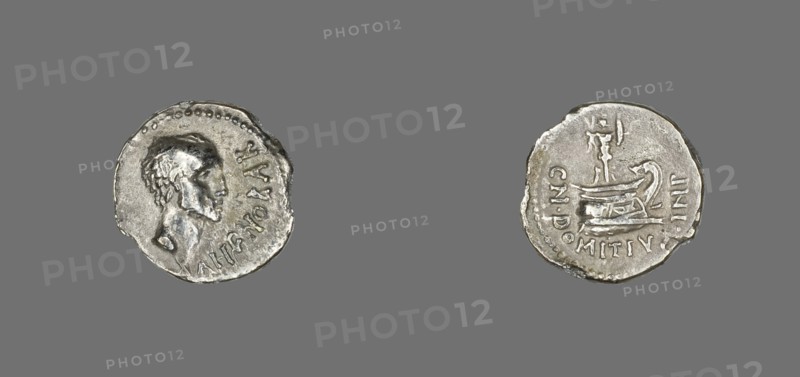 Denarius (Coin) Portraying Ahenobarbus, 41 BCE.