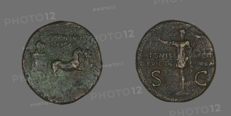 Dupondius (Coin) Portraying Germanicus Caesar, 15 BCE-19 CE.