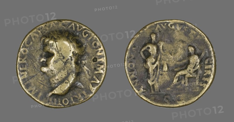 Sestertius (Coin) Portraying Emperor Nero, 54-68.