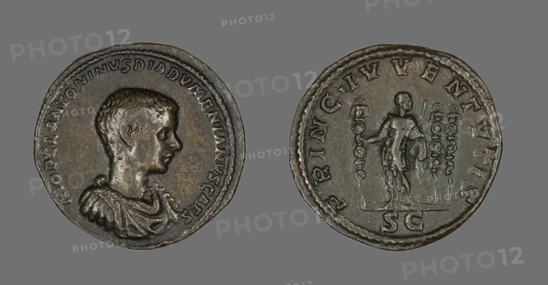 Coin Portraying Emperor Diadumenian, 208-217.