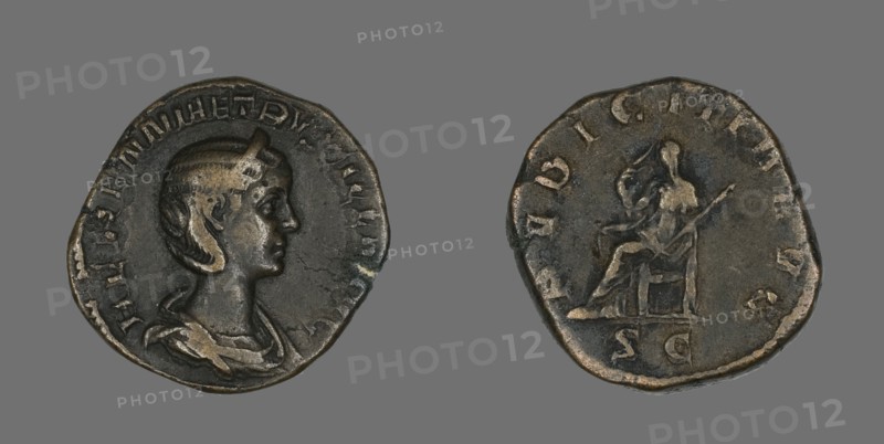 Sestertius (Coin) Portraying Empress Herennia Etruscilla, 249-251.