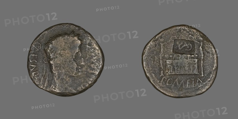 Coin Portraying Emperor Augustus, 27 BCE-14 CE.