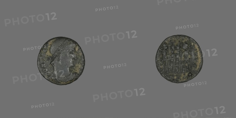 Coin Portraying Emperor Constantius I, 3rd-4th century.