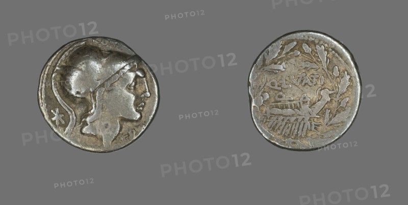 Denarius (Coin) Depicting the Goddess Roma, 109-108 BCE.
