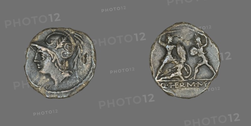 Denarius (Coin) Depicting the God Mars, 103 BCE.